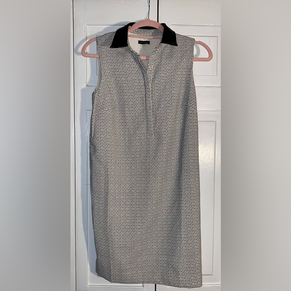 Ann Taylor Size S Dress with Faux Leather Collar